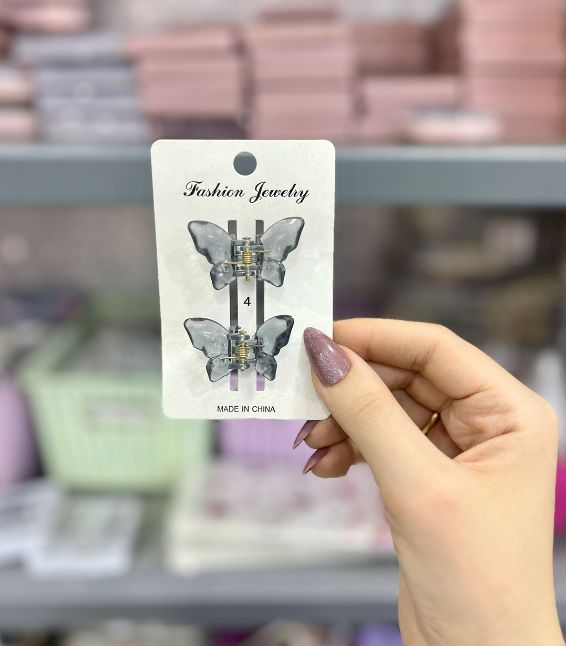 كارت 2 مشبك فراشة | 2 Butterfly Hair Clips Card