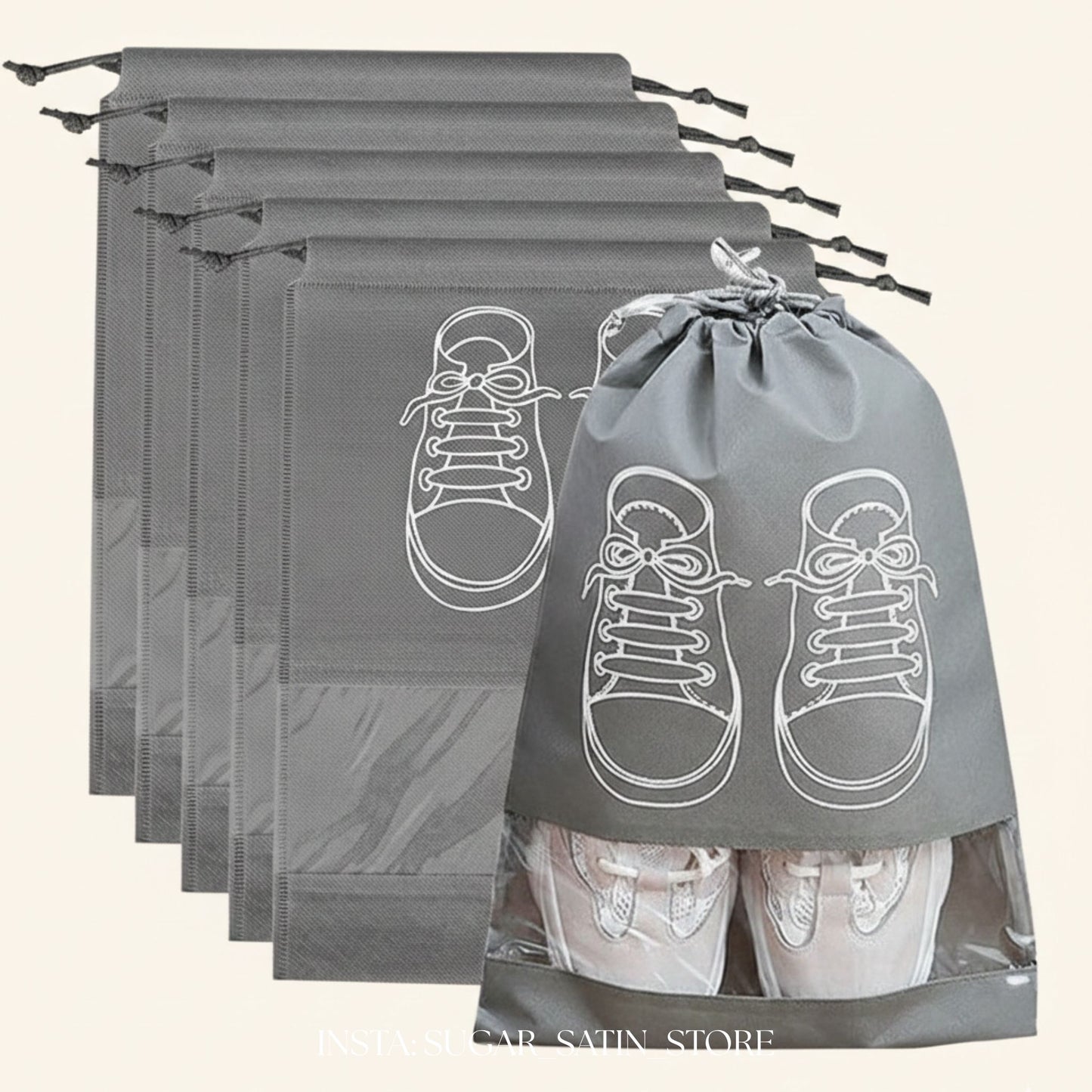 أكياس أحذية بوليستر قطعتين | Polyester Shoe Bags