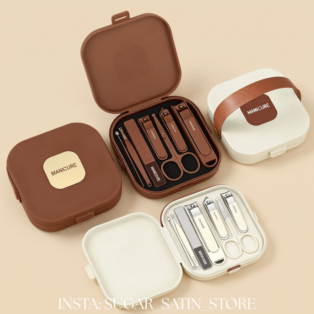 طقم عناية بالأظافر خامة ثقيلة برميوم| Nail Clipper Set with Anti-Splash Stainless Steel, Portable