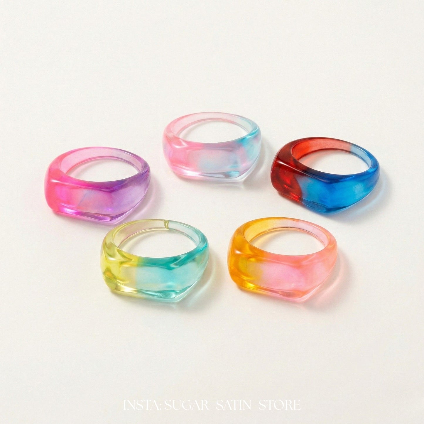 خواتم عاج ثقيلة كرت ٥ قطع | Heavy Ivory Rings – Set of 5