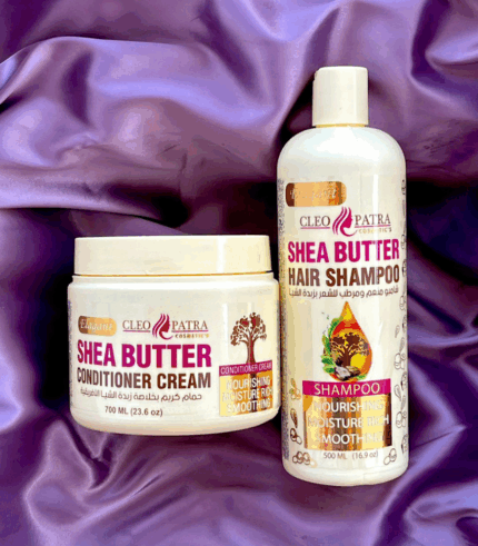 شامبو كليوباترا زبدة الشيا 500 مل + بلسم كليوباترا زبدة الشيا 700 مل | Cleopatra Shea Butter Shampoo 500ML + Conditioner Cream 700ML