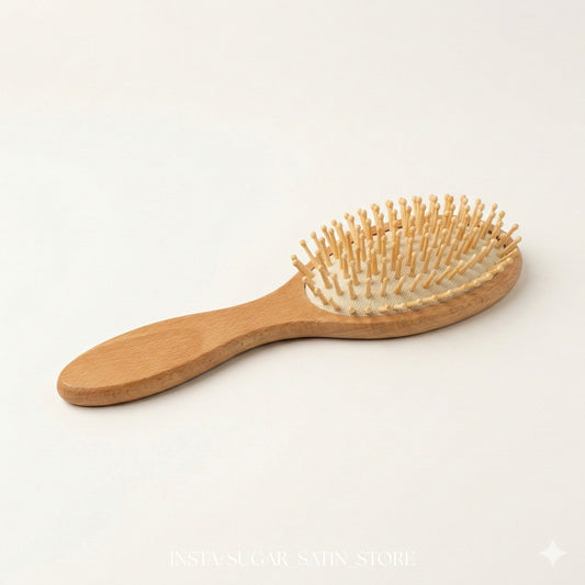 فرشة شعر خشب فاكيوم | Vacuum Wooden Hair Brush