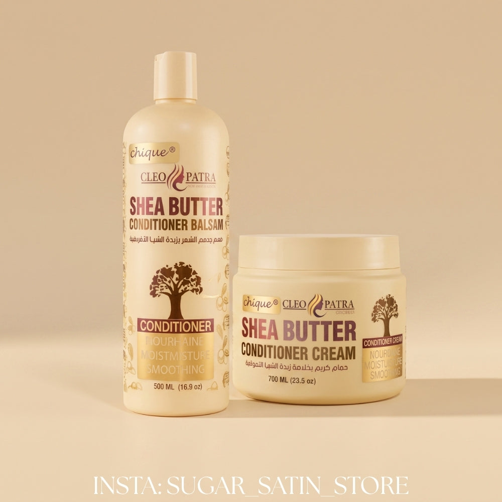 شامبو كليوباترا زبدة الشيا 500 مل + بلسم كليوباترا زبدة الشيا 700 مل | Cleopatra Shea Butter Shampoo 500ML + Conditioner Cream 700ML