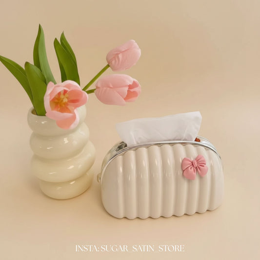 علبه مناديل اكريلك - Elegant Shell Tissue Box – House Hold Point‏