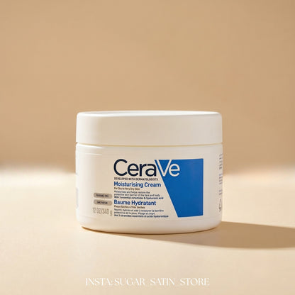 كريم مرطّب للبشرة الجافة مع حمض الهيالورونيك ابيض 340جرام | Cerave Moisturising Cream For Normal To Dry Skin 12 Oz (340g) - [Original Product 100%]