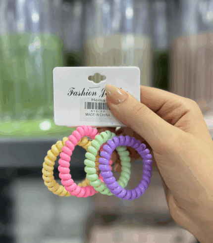 توكة سلك سيليكون كرت 4 قطع | Silicone Wire Hair Ties – Pack of 4