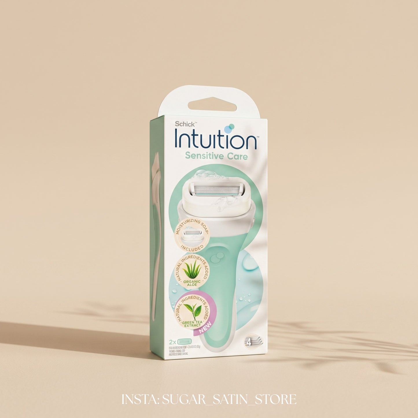 ماكينة حلاقة انتويشن نسائية  مع شفرتين بديلتين | Schick Intuition Fresh Citrus Berry Razor for Women with 2 Refills - [Original Product 100%]