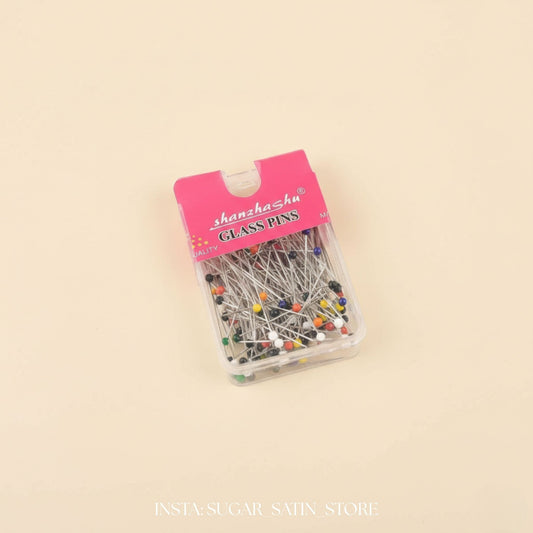 علبة دبابيس - 50 قطعة ابيض واسود