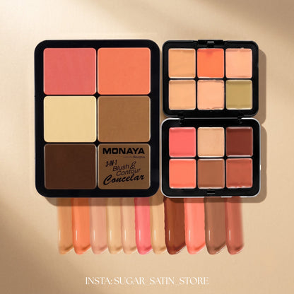 مونايا بلاشر كريمي وكونتور 12 لون - MONAYA Concealer & Blusher Cream [Original Product 100%]