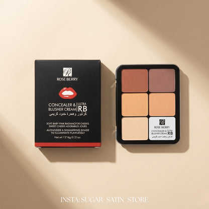 روز بيري بلاشر كريمي وكونتور 12 لون - Rose Berry Concealer & Blusher Cream [Original Product 100%]