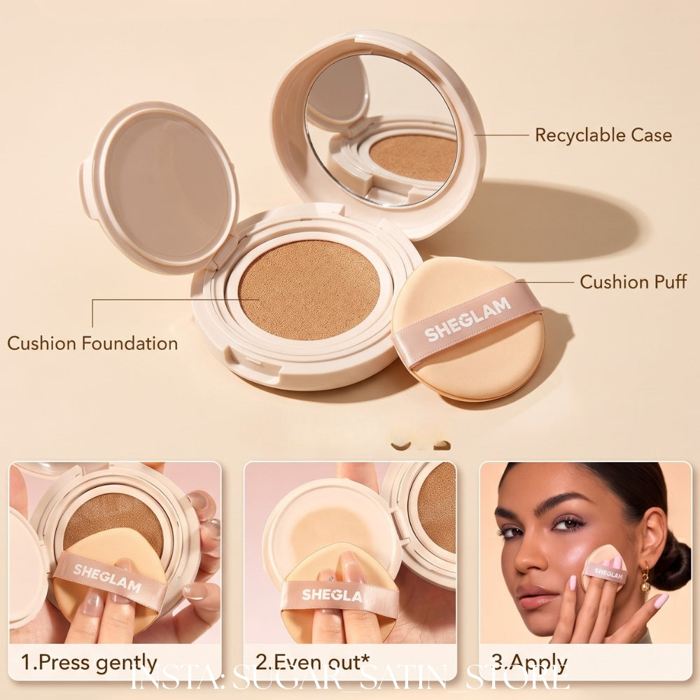 شيجلام فاونديشن بودرة كوشن | SHEGLAM Lock & Go Long Lasting Cushion Foundation Linen - [Original Product 100%]