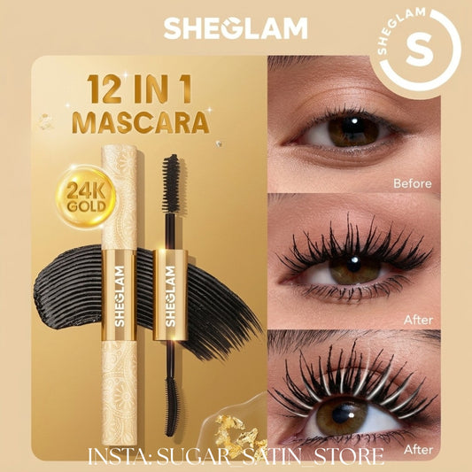 ماسكرا شيجلام الذهبية متعددة التأثير | SHEGLAM All-In-One 24k Multi-Effect Mascara - [Original Product 100%]