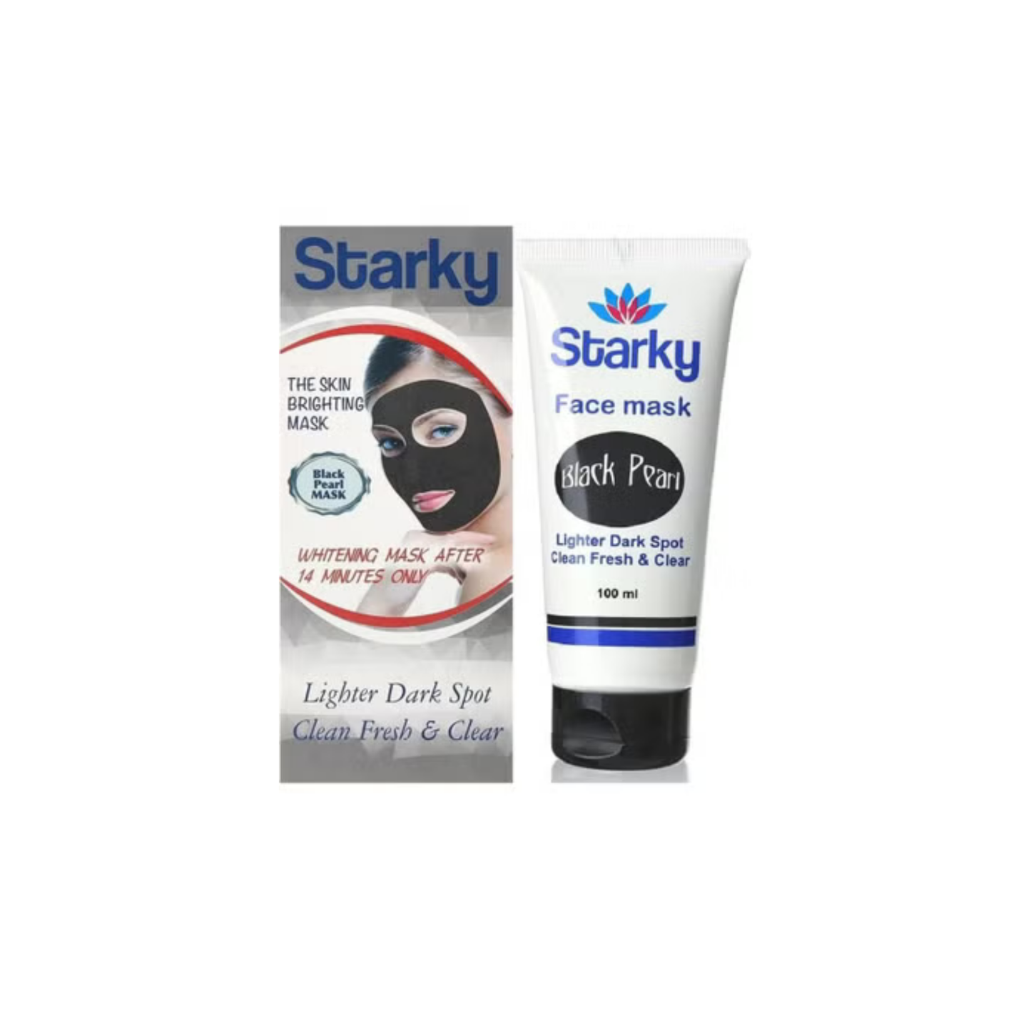ماسك ستاركي لتفتيح البشرة مع قناع فضي – 100 مل | Starky Whitening Face Mask with Silver Sheet – 100ml