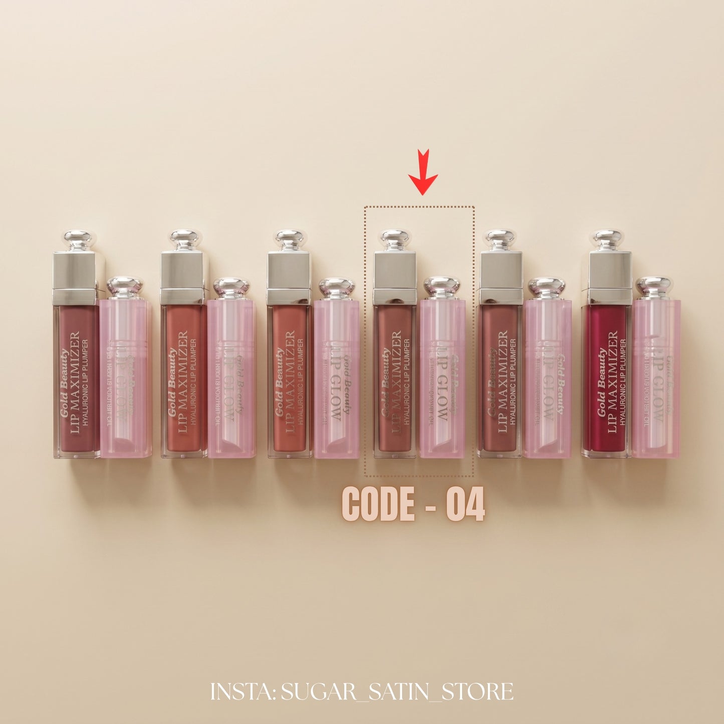 ليب جلوس بلامبر جولد بيوتي+ ليب بالم جولد بيوتي - بديل ديور | Gold Beauty Lip Goss Plumper + Lip Balm- [Original Product 100%]