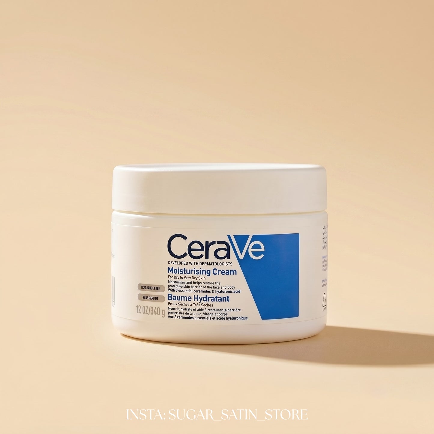 كريم مرطّب للبشرة الجافة مع حمض الهيالورونيك ابيض 340جرام | Cerave Moisturising Cream For Normal To Dry Skin 12 Oz (340g) - [Original Product 100%]
