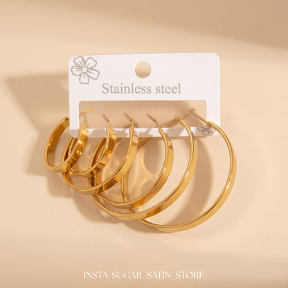 حلقان نسائية مصنوعة من الاستانليس ستيل | Stainless Steel Earrings