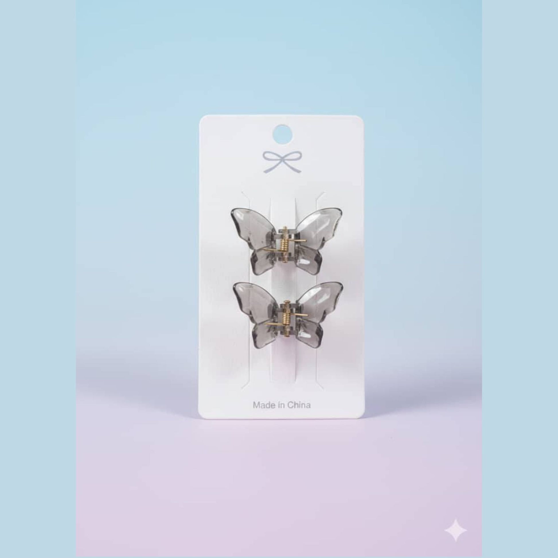 كارت 2 مشبك فراشة | 2 Butterfly Hair Clips Card