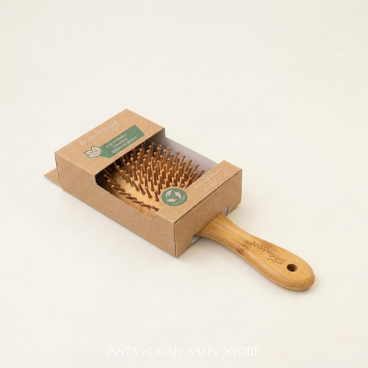 فرشاة شعر خشب طبيعي بيضاوية | Natural Wooden Oval Hair Brush