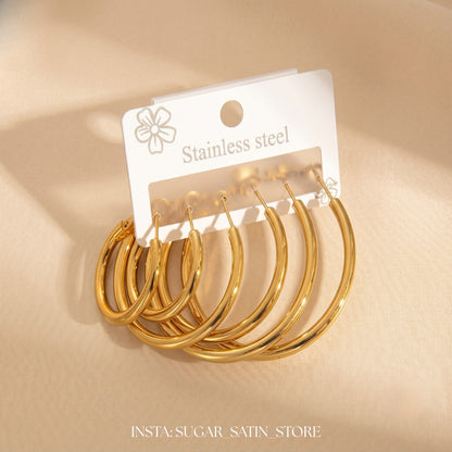 حلقان نسائية مصنوعة من الاستانليس ستيل | Stainless Steel Earrings