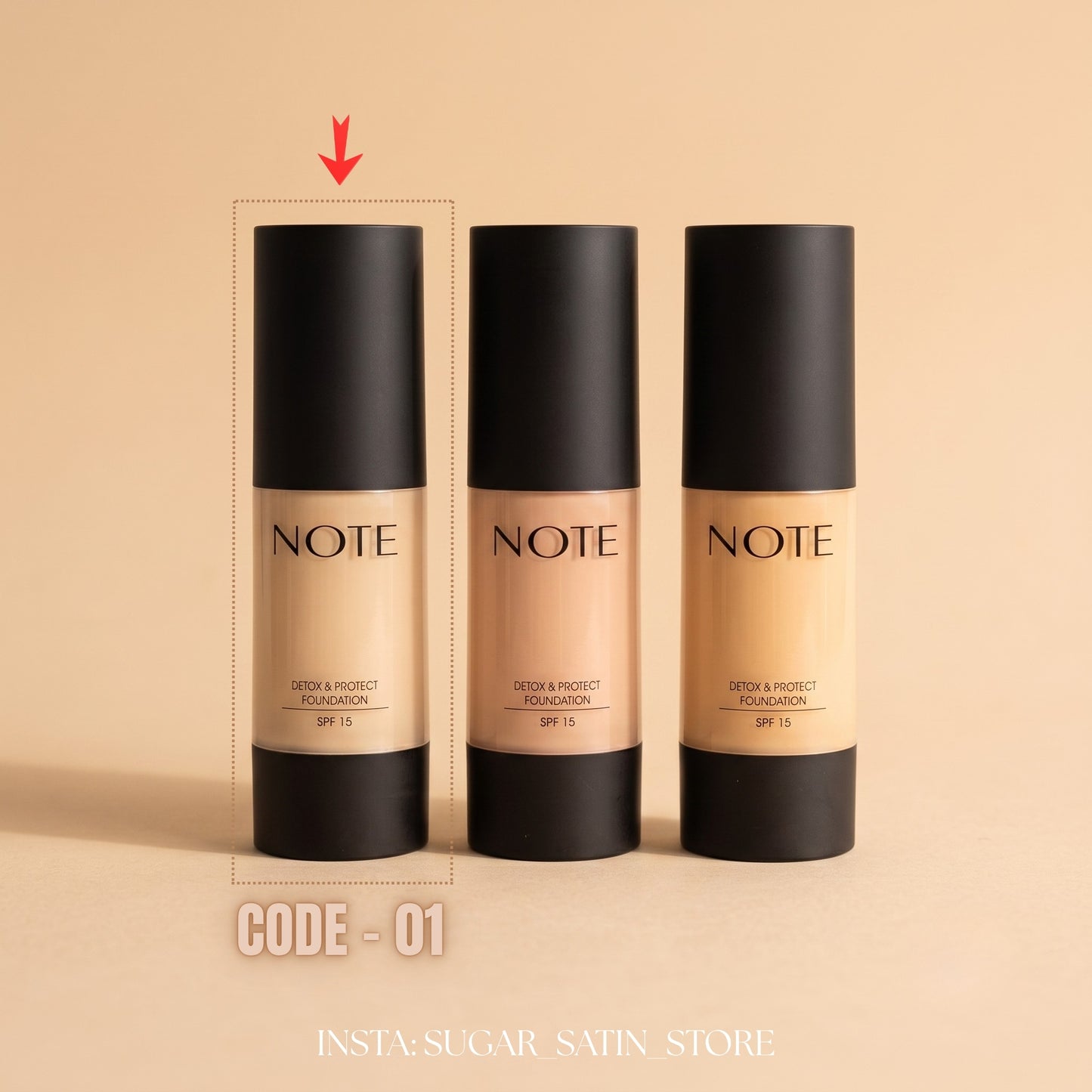 كريم أساس من نوت كوزميتيك بلون بيج فاتح | Note Mattifying Extreme Wear Foundation Code - Mirror Original