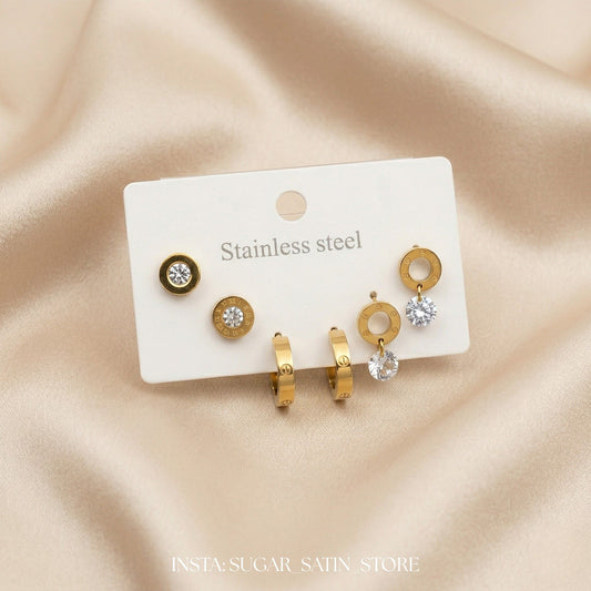 حلقان نسائية مصنوعة من الاستانليس ستيل - Stainless Steel Earrings