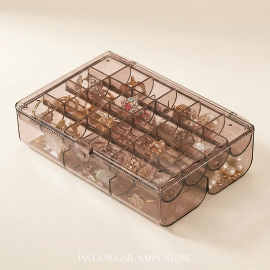 منظم مجوهرات شفاف متعدد الخانات| Makeup Organizer
