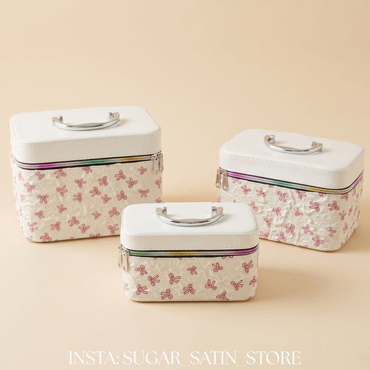 مجموعة شنط ميك اب كبيره  | Essentials Pink Makeup Box (Set of 3)