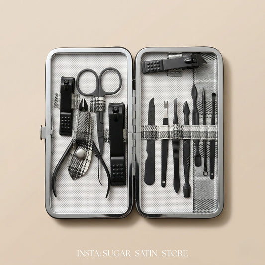 طقم عناية بالأظافر خامة ثقيلة برميوم لون عشوائي| Complete Nail Care Kit 12 Pieces‏