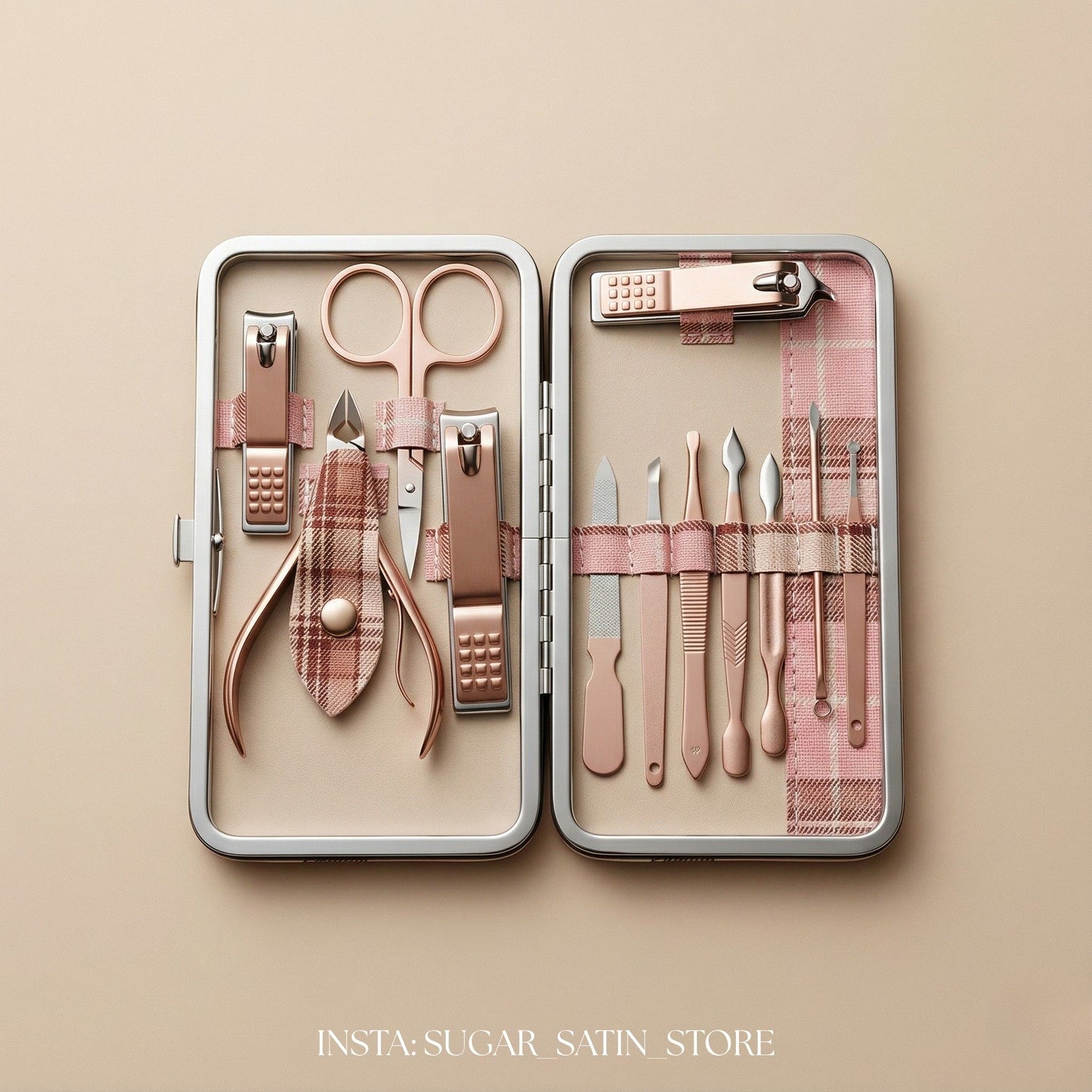طقم عناية بالأظافر خامة ثقيلة برميوم لون عشوائي| Complete Nail Care Kit 12 Pieces‏