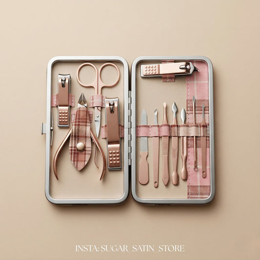 طقم عناية بالأظافر خامة ثقيلة برميوم لون عشوائي| Complete Nail Care Kit 12 Pieces‏