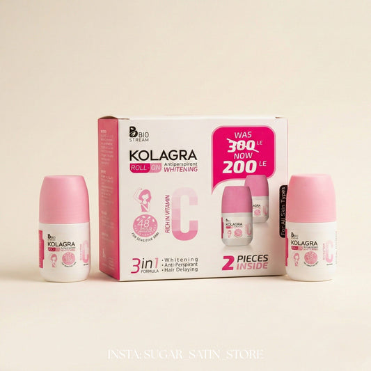 (قطعتين) من مزيل العرق رول أون للتفتيح من كولاجرا (Kolagra Whitening Roll-On).