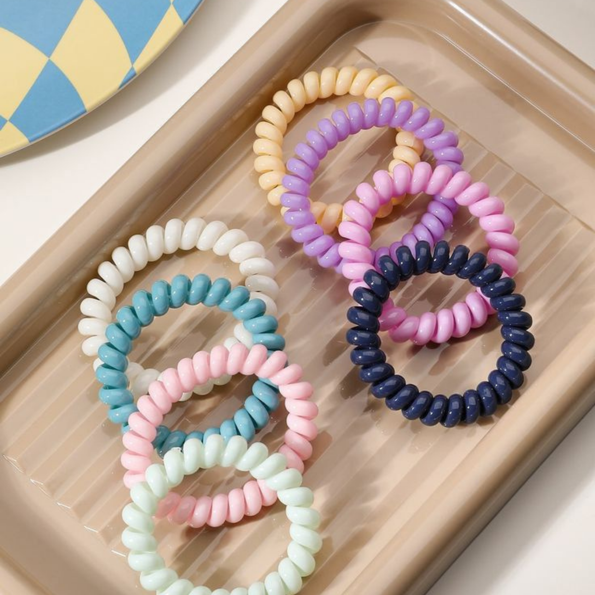 توكة سلك سيليكون كرت 4 قطع | Silicone Wire Hair Ties – Pack of 4