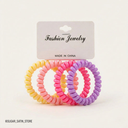 توكة سلك سيليكون كرت 4 قطع | Silicone Wire Hair Ties – Pack of 4