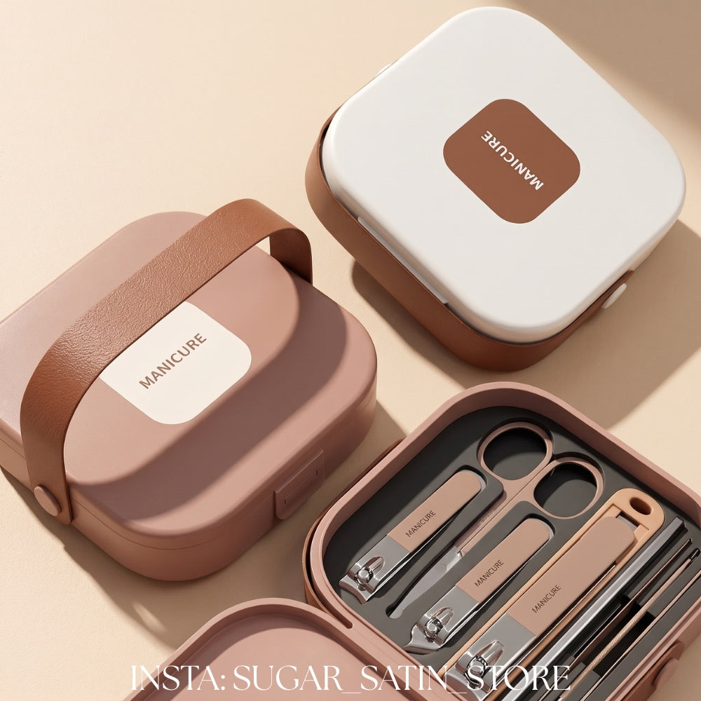 طقم عناية بالأظافر خامة ثقيلة برميوم| Nail Clipper Set with Anti-Splash Stainless Steel, Portable