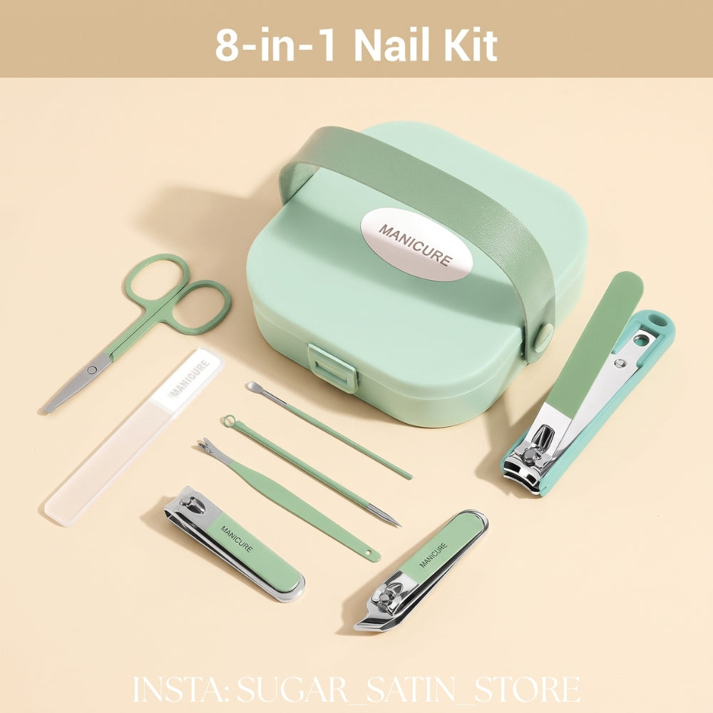طقم عناية بالأظافر خامة ثقيلة برميوم| Nail Clipper Set with Anti-Splash Stainless Steel, Portable