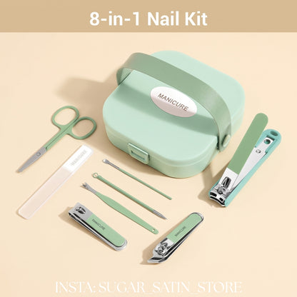 طقم عناية بالأظافر خامة ثقيلة برميوم| Nail Clipper Set with Anti-Splash Stainless Steel, Portable