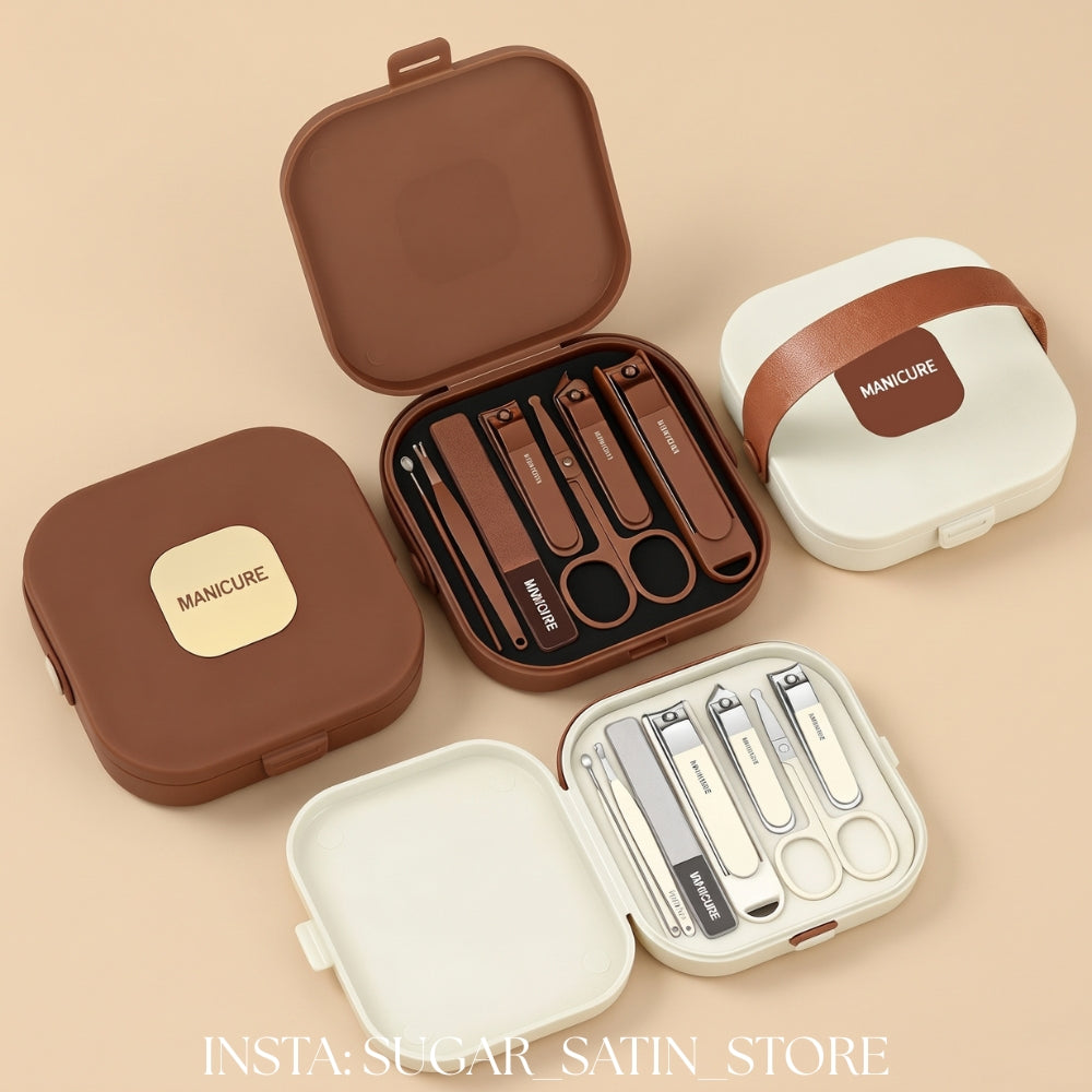 طقم عناية بالأظافر خامة ثقيلة برميوم| Nail Clipper Set with Anti-Splash Stainless Steel, Portable