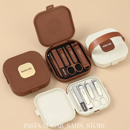 طقم عناية بالأظافر خامة ثقيلة برميوم| Nail Clipper Set with Anti-Splash Stainless Steel, Portable