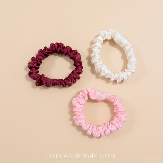 سكرانشي رفيع من الستان التركي | Satin Hair Thin Scrunchie