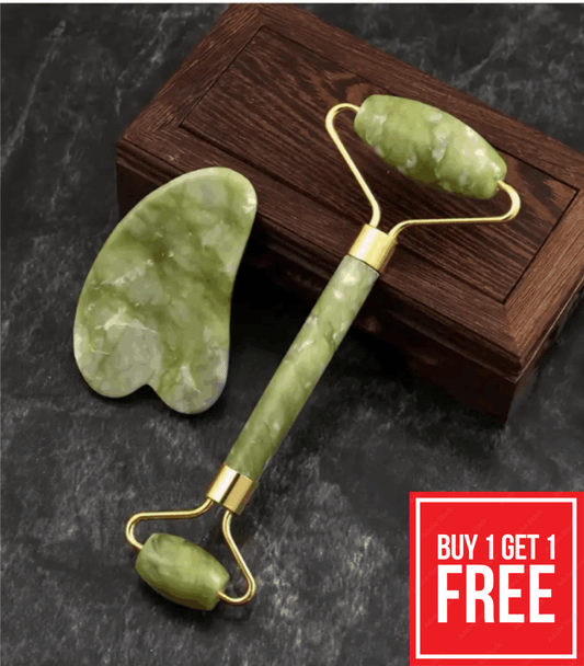 جاد رولر + حجر جواشا | Jade Roller & Gua Sha Stone