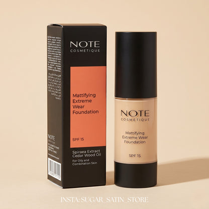 كريم أساس من نوت كوزميتيك بلون بيج فاتح | Note Mattifying Extreme Wear Foundation Code - 01- [Original Product 100%]