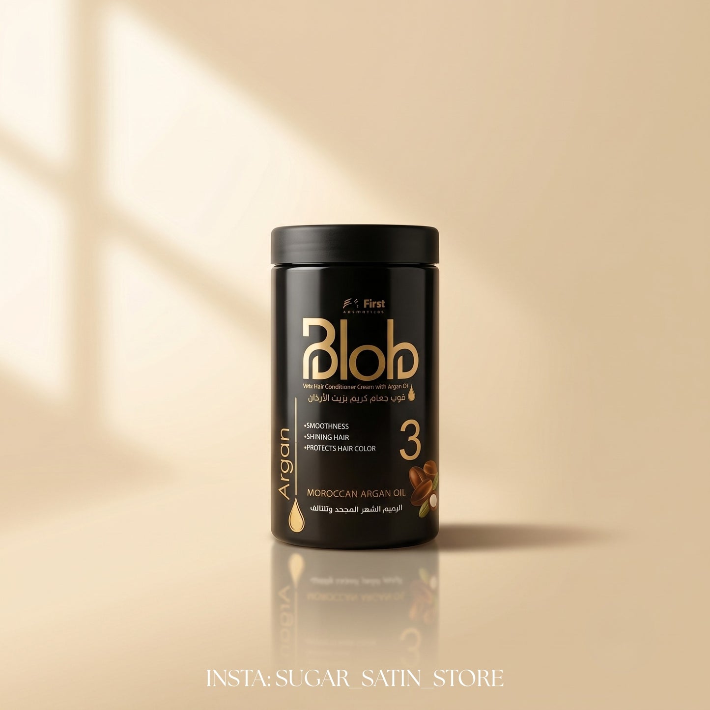 حمام كريم بزيت الارجان المغربي من بلوب، 1000 مل - Blob Conditioner Cream With Argan Oil Hair 1000 Ml - [Original Product 100%]
