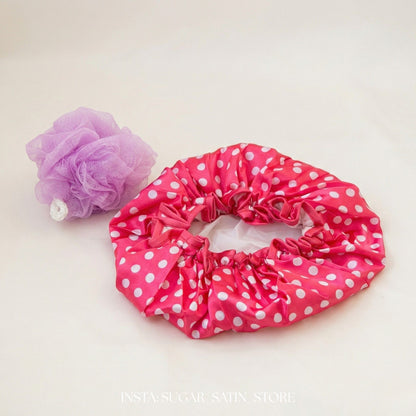 شاور كاب للاستحمام مقاس كبير دبل فيس + ليفة استحمام | Large Double Face Shower Cap + Shower Lofo
