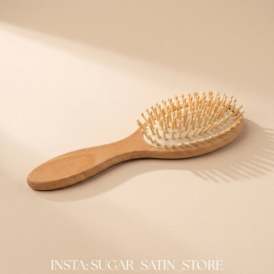 فرشة شعر خشب فاكيوم | Vacuum Wooden Hair Brush
