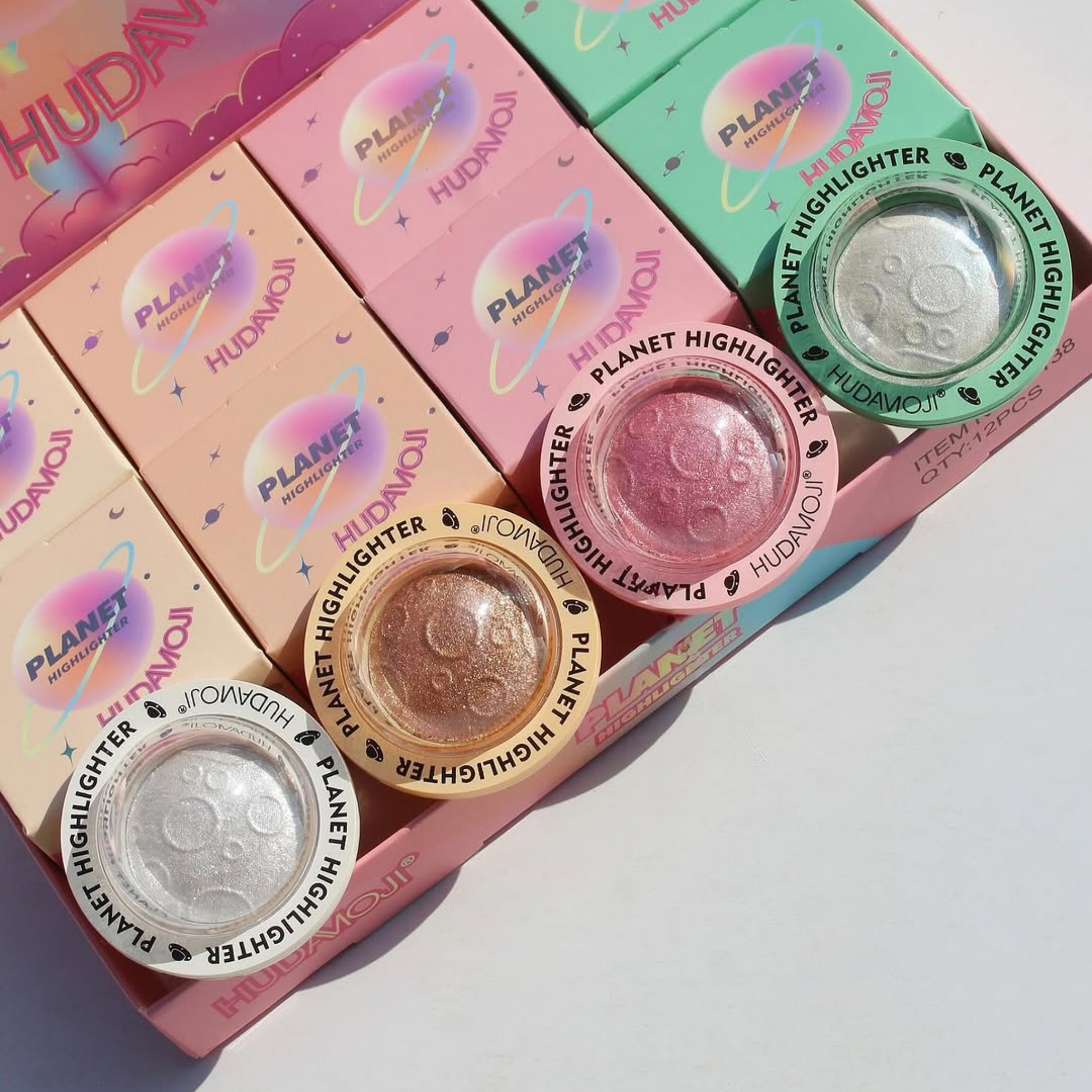 مجموعة هايلايتر بلانيت من هوداموجي – HUDAMOJI Planet Highlighter Collection, [Original Product]