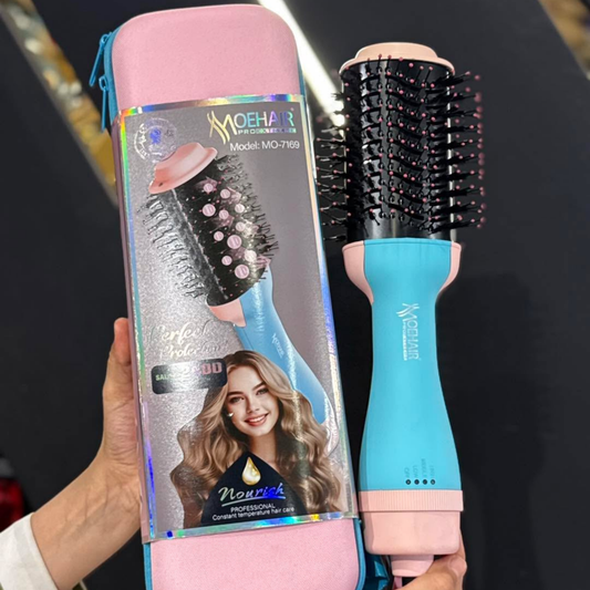 Mohair Professional Dry & Wet Hair Dryer Brush - 2400 Watt - 360° Swivel Cord with Elegant Bag for Keeping the Brush