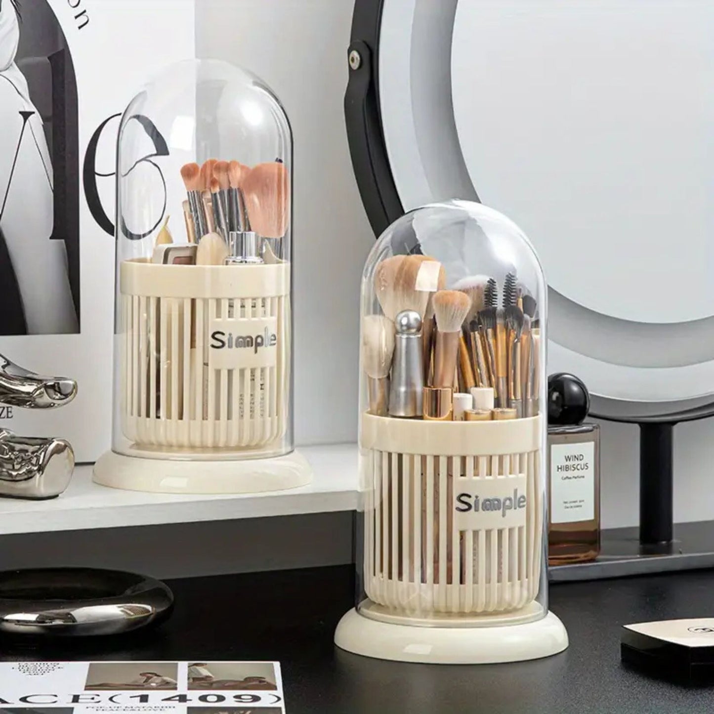 حامل فرش مكياج دوار  Rotating Makeup Brush Holderr