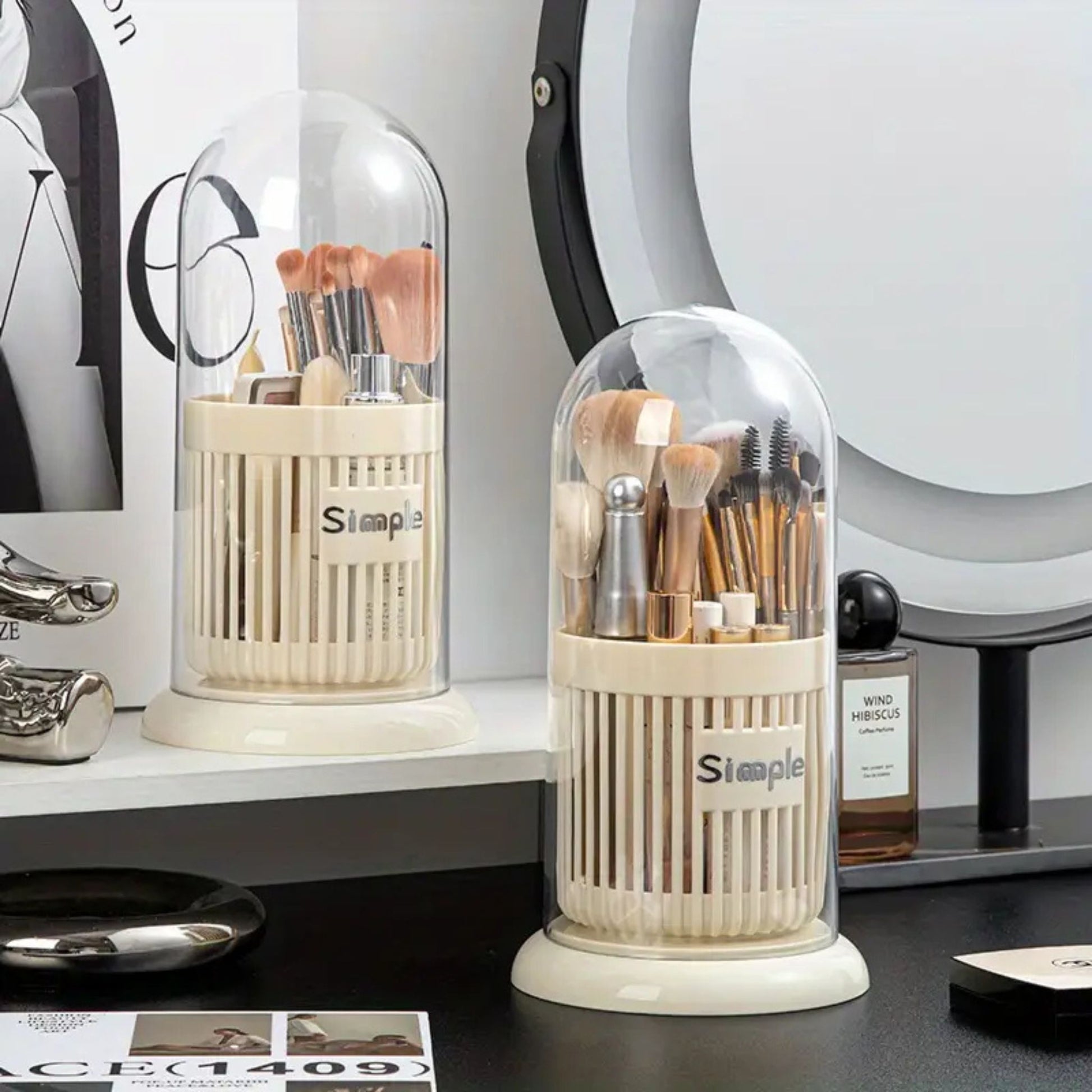 حامل فرش مكياج دوار  Rotating Makeup Brush Holderr