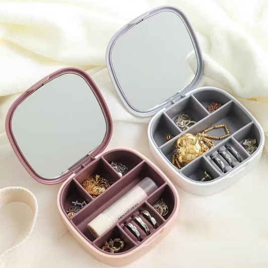 منظم مجوهرات صغير مزود بمراية | Small Jewelry Organizer with Mirror
