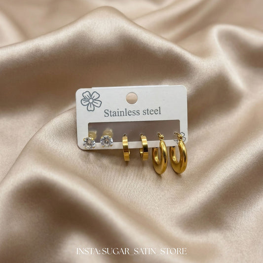 حلقان نسائية  مصنوعة من الاستانليس ستيل - Stainless Steel Earrings